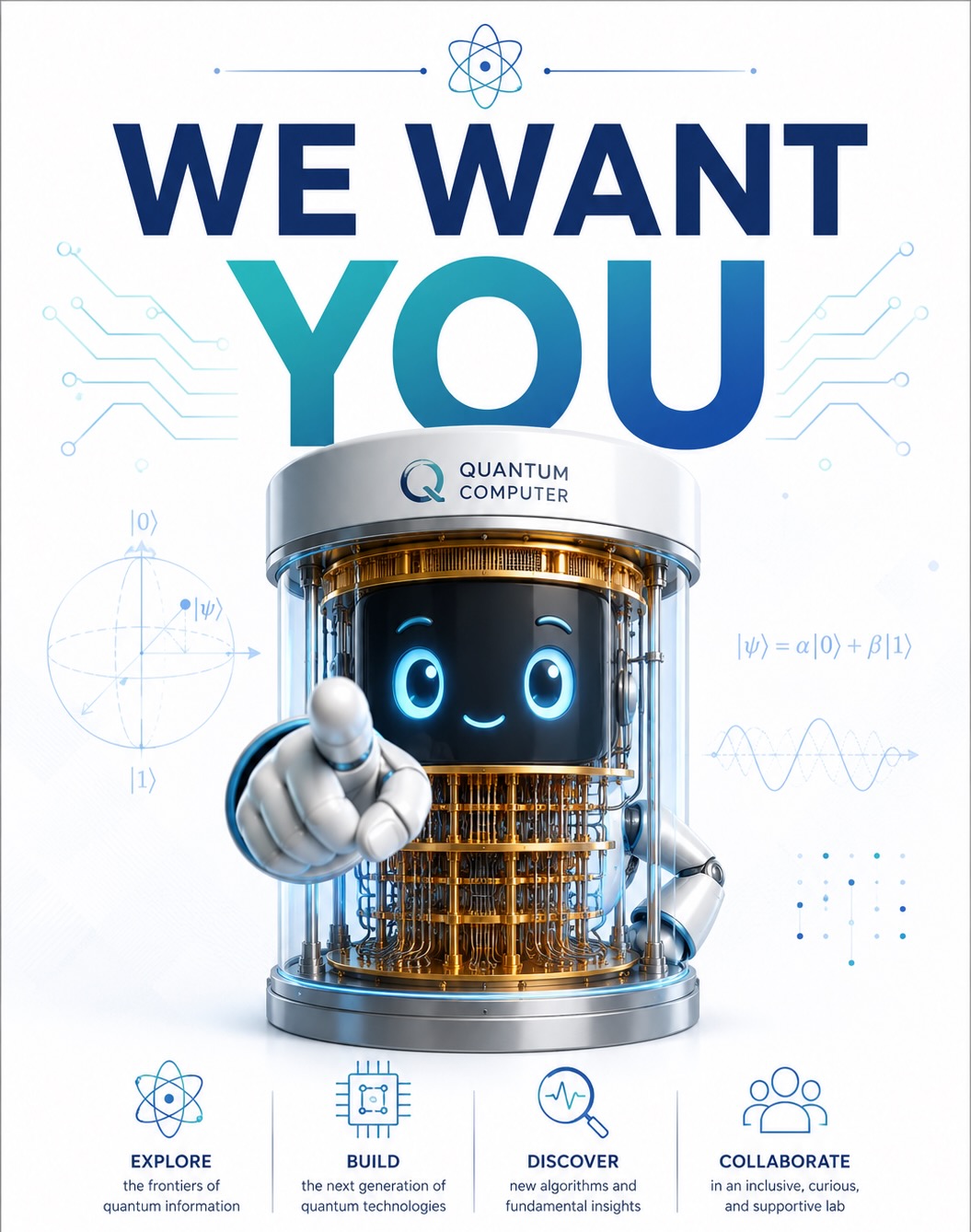 Quantum computer recruitment graphic